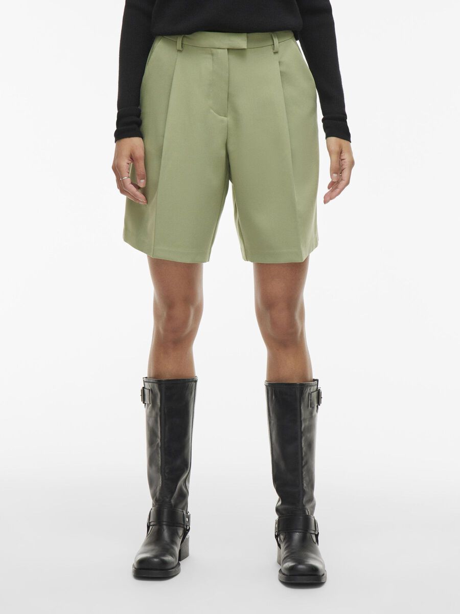 VILA TAILORED SHORTS, Sage, highres - 14104565_Sage_003.jpg