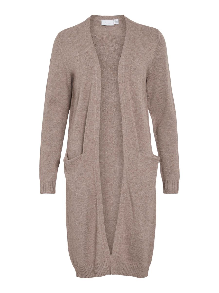 VILA VIRIL LONG KNITTED CARDIGAN, Falcon, highres - 14042770_Falcon_585969_001.jpg