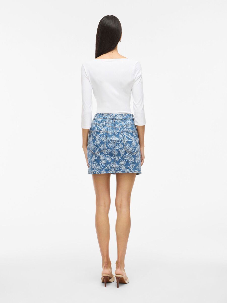 VILA VICHIA DENIM MINI SKIRT, Medium Blue Denim, highres - 14111054_MediumBlueDenim_1228544_004.jpg