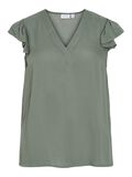VILA VILIKA V-NECK CAP SLEEVE TOP, Laurel Wreath, highres - 14112802_LaurelWreath_001.jpg