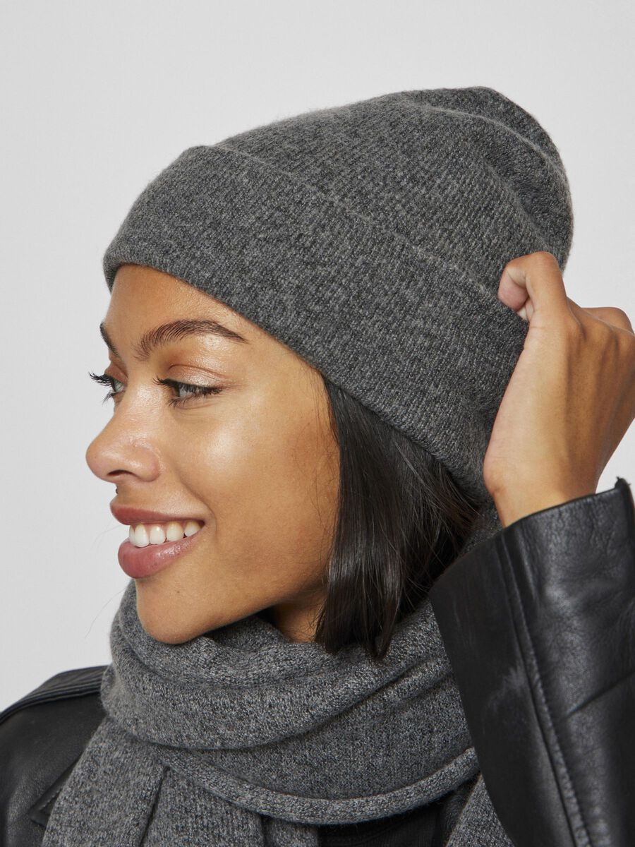VILA EN MAILLE BONNET, Medium Grey Melange, highres - 14088994_MediumGreyMelange_003.jpg
