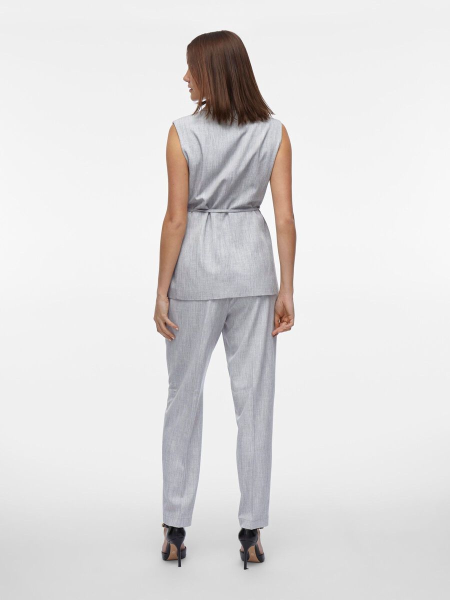 VILA HIGH WAIST TROUSERS, Light Grey Melange, highres - 14104277_LightGreyMelange_004.jpg