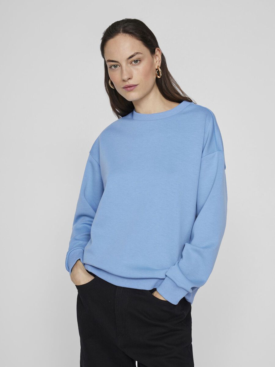 VILA VISANDY BASIC SWEATSHIRT, Blissful Blue, highres - 14103140_BlissfulBlue_003.jpg