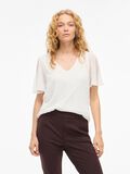 Product image thumbnail - VIFALIA V-NECK SHORT SLEEVED TOP, Snow White | 1