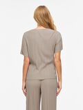 Product image thumbnail - VIPLISA PLOOIEN TOP MET KORTE MOUWEN, Simply Taupe | 2