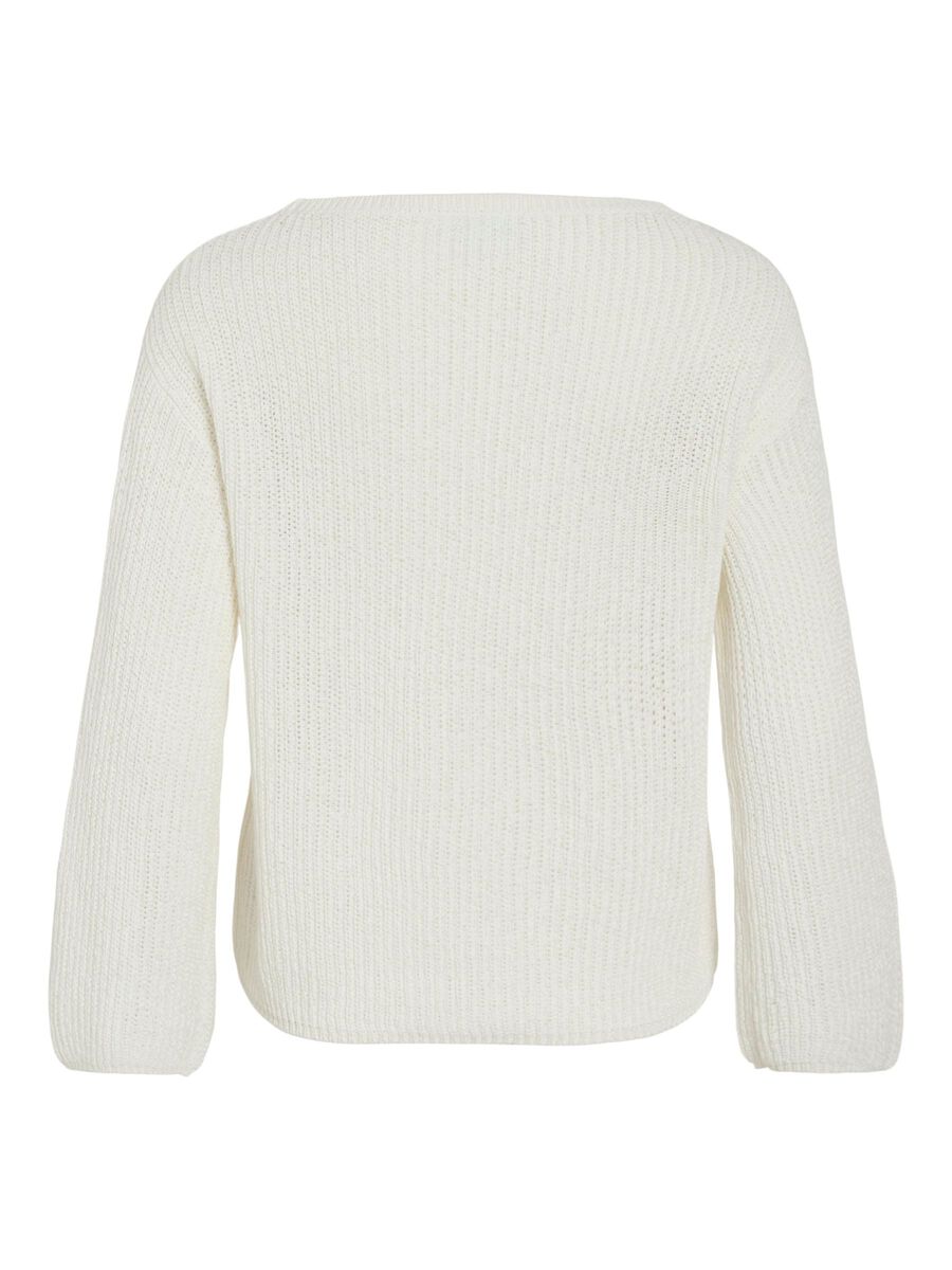 VILA VISUMMI BOATNECK KNITTED PULLOVER, Cloud Dancer, highres - 14107455_CloudDancer_002.jpg