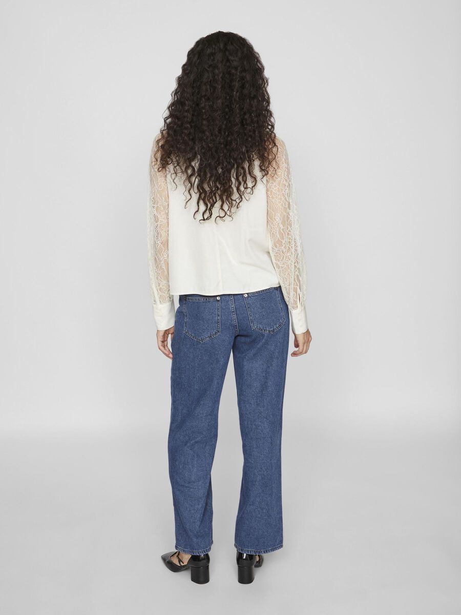VILA REGULAR WAIST - FLARED JEANS, Dark Blue Denim, highres - 14100442_DarkBlueDenim_004.jpg