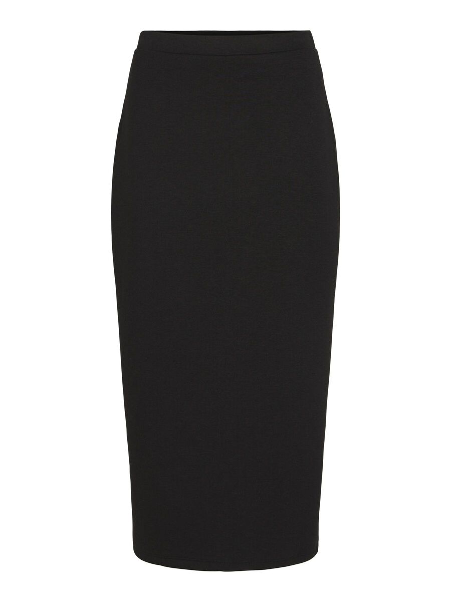 VILA TAILLE HAUTE JUPE MI-LONGUE, Black, highres - 14106083_Black_001.jpg
