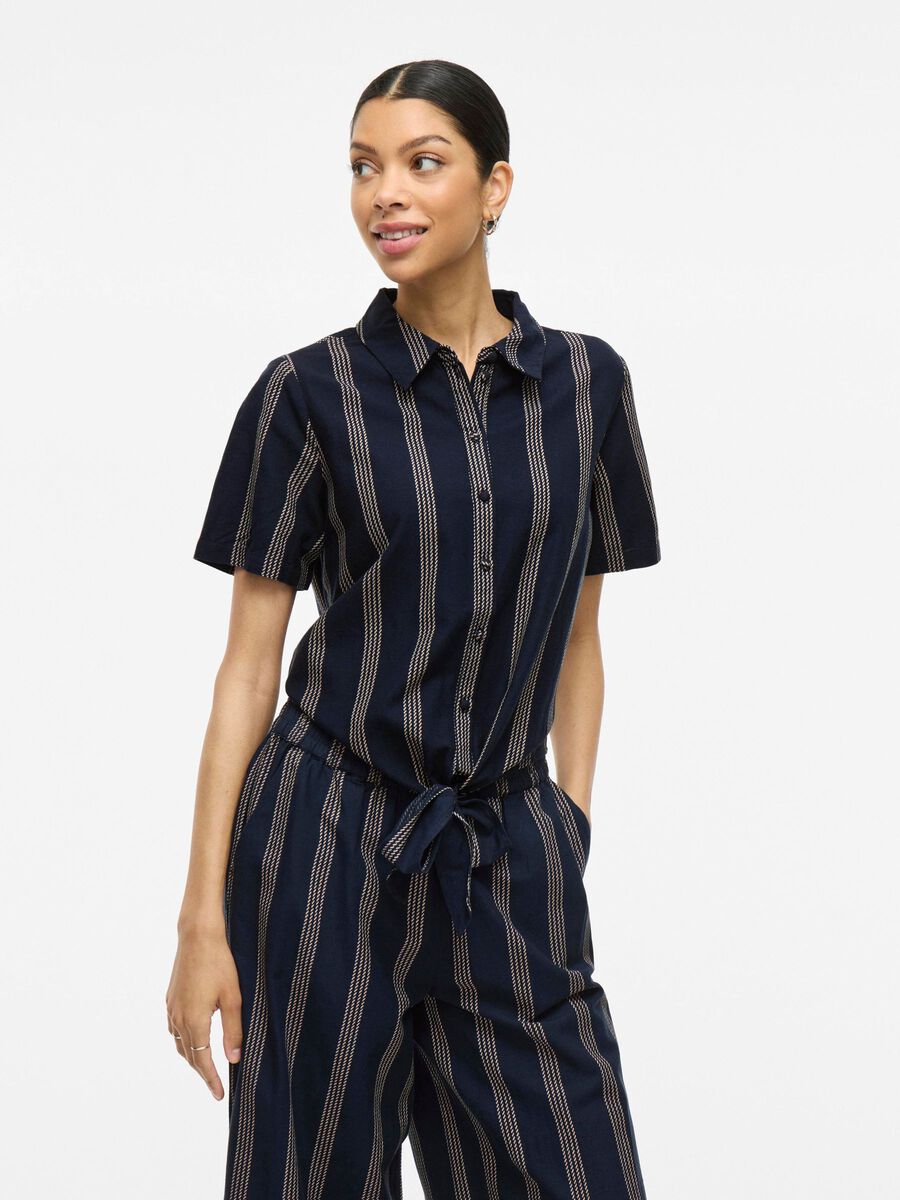 VILA SHORT SLEEVED SHIRT, Navy Blazer, highres - 14105067_NavyBlazer_1172304_003.jpg