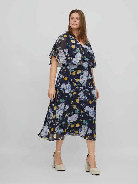 Vila CURVE - FLORAL MIDI DRESS, Navy Blazer, highres - 14083437_NavyBlazer_1006412_003.jpg