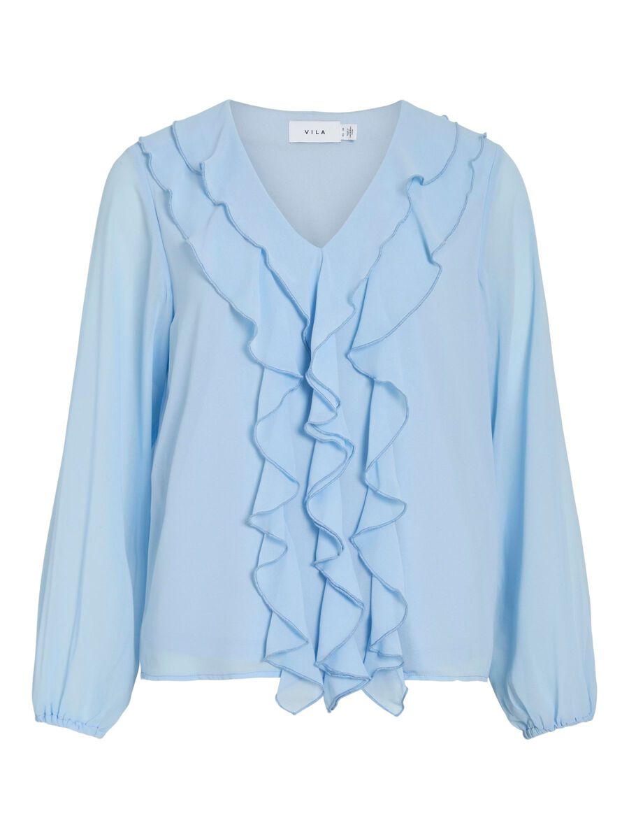 VILA VIANE FRILL LONG SLEEVED TOP, Kentucky Blue, highres - 14114604_KentuckyBlue_001.jpg