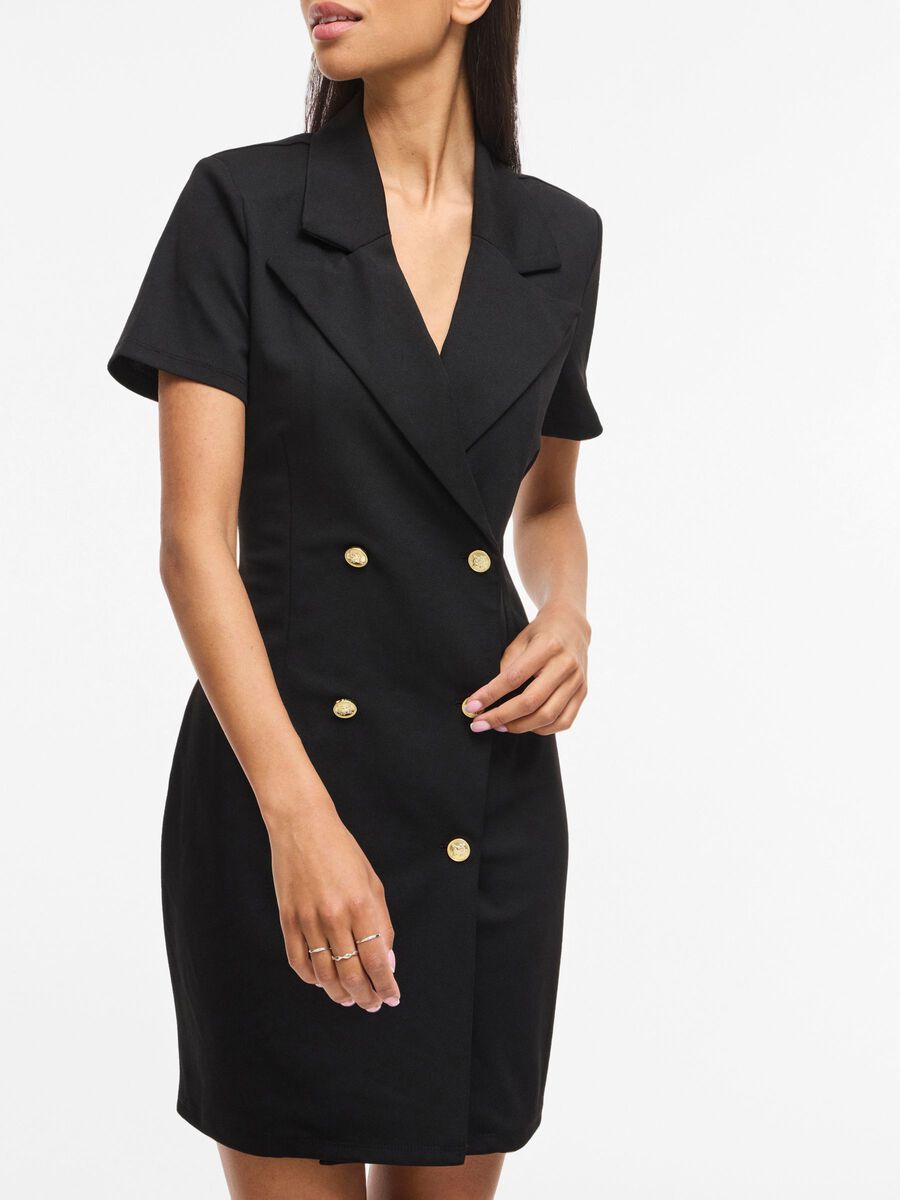 Carousel image - VICLARA MANGAS CORTAS VESTIDO TIPO BLAZER, Black | 5