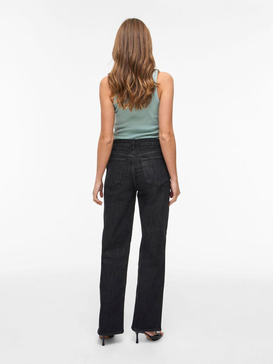 Product carousel image - VILISA MID-WAIST STRAIGHT FIT JEANS, Black Denim | 2