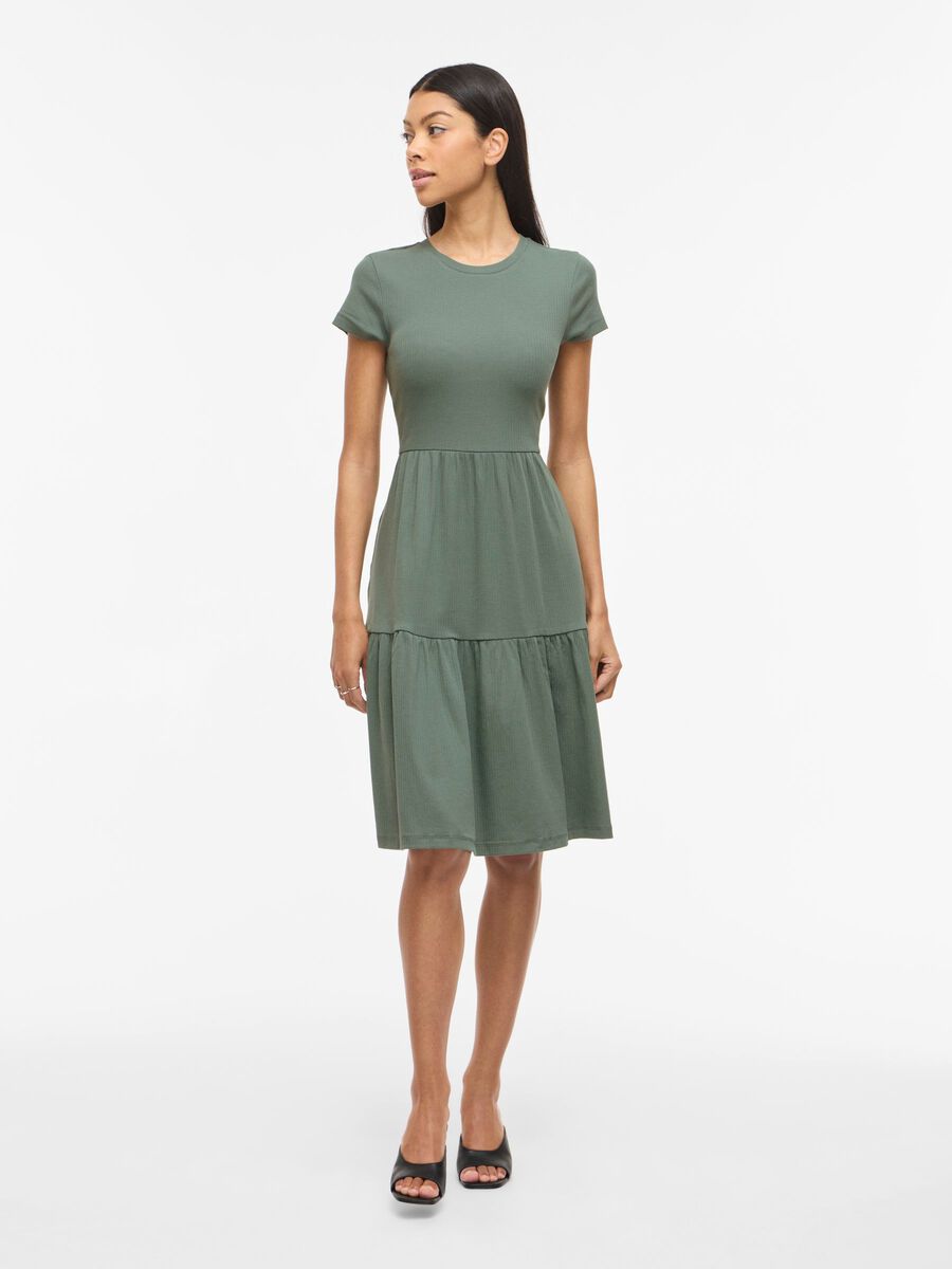 Carousel image - VIHOLLIE - &Agrave; MANCHES COURTES ROBE MI-LONGUE, Laurel Wreath | 4