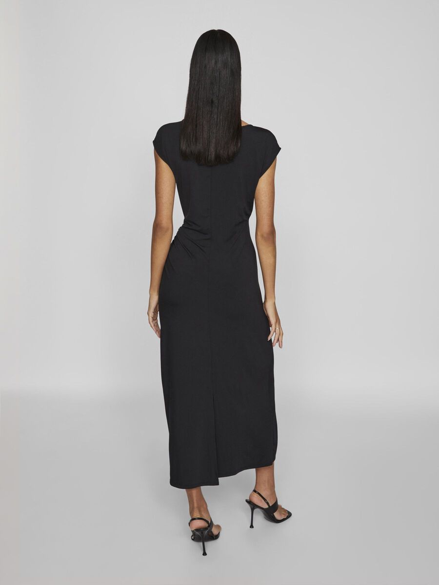 VILA SHORT SLEEVED MIDI DRESS, Black, highres - 14106048_Black_004.jpg