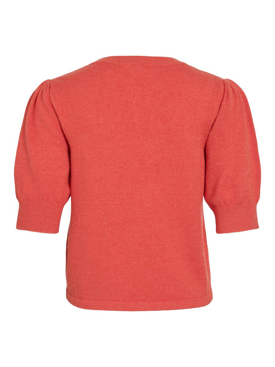 VILA VIRIL SHORT SLEEVED KNITTED TOP, Paprika, highres - 14105306_Paprika_1173255_002.jpg