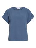 VILA SCOLLO ROTONDO TOP A MANICHE CORTE, Vintage Indigo, highres - 14101663_VintageIndigo_001.jpg
