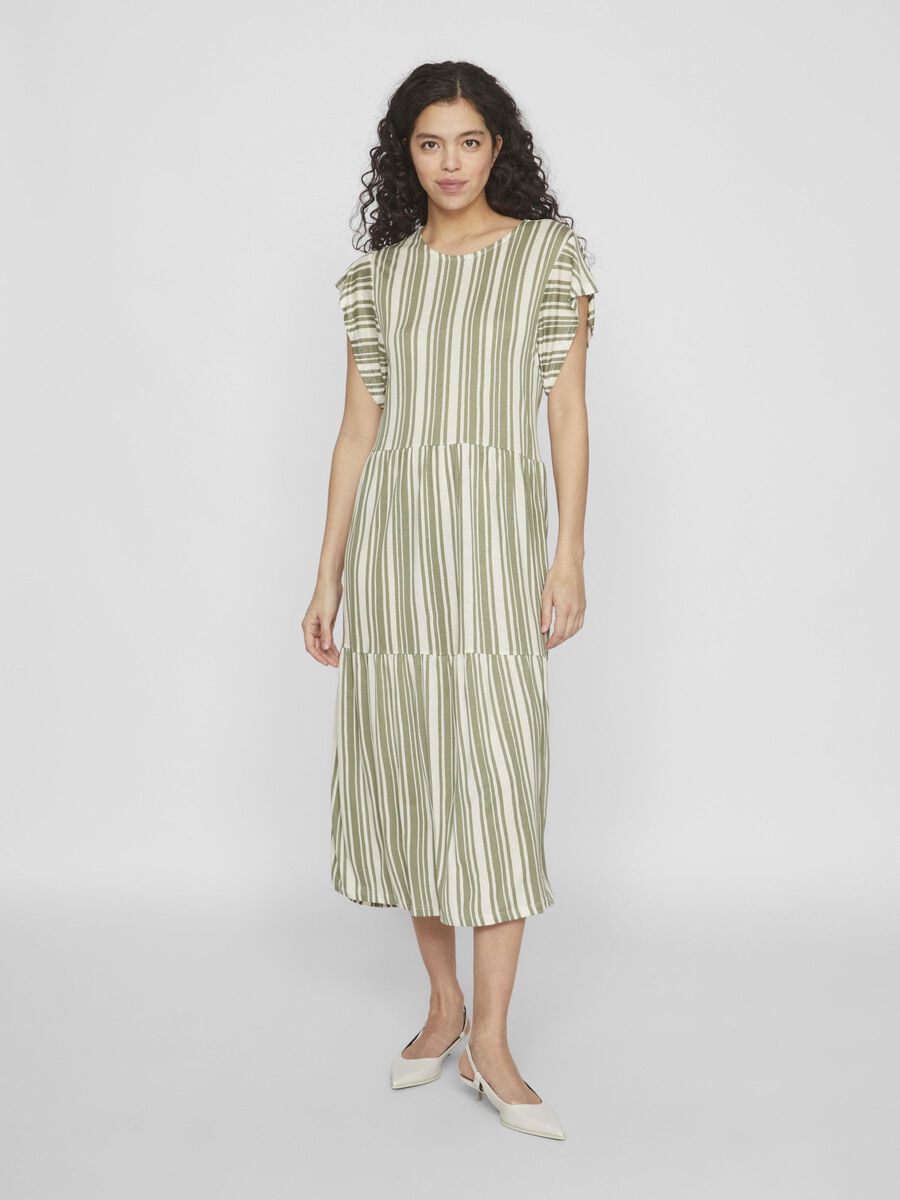 VILA SHORT SLEEVED MIDI DRESS, Birch, highres - 14101273_Birch_1139914_003.jpg