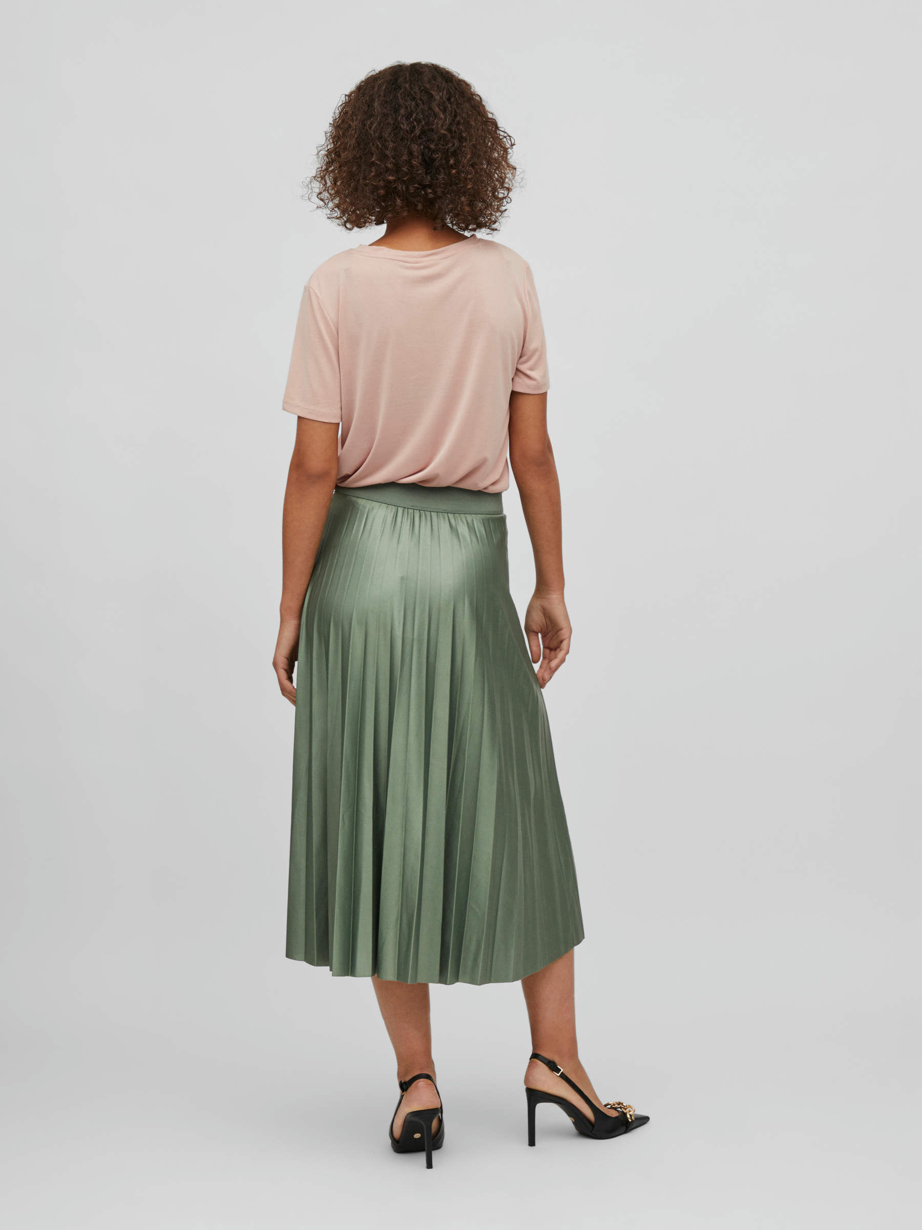 Green pleated midi skirt topshop discount