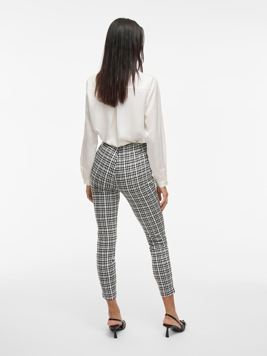 VILA CHECKED HIGH WAIST LEGGINGS, Cloud Dancer, highres - 14066042_CloudDancer_893144_004.jpg