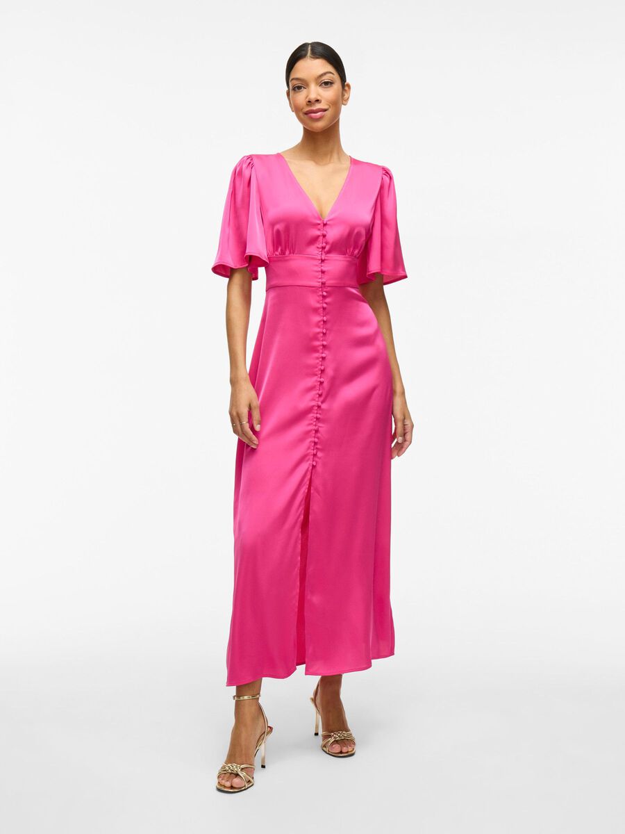 VILA V-HALS MAXI JURK, Raspberry Rose, highres - 14104288_RaspberryRose_003.jpg