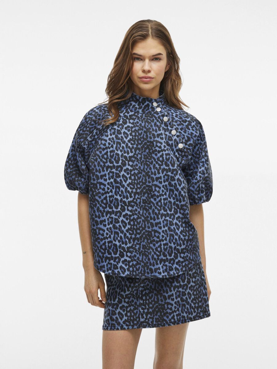 VILA DENIM SHORT SLEEVED TOP, Regatta, highres - 14109255_Regatta_1205890_003.jpg