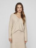 VILA V-NECK KNITTED TOP, Natural Melange, highres - 14104646_NaturalMelange_003.jpg