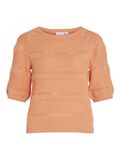 Vila SHORT SLEEVED KNITTED TOP, Shell Coral, highres - 14097270_ShellCoral_001.jpg