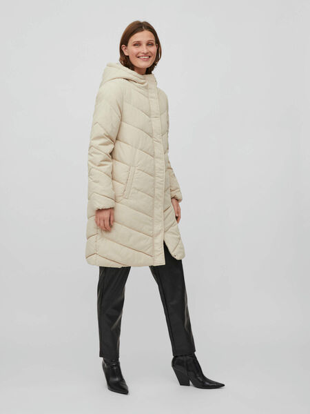 Vila QUILTED HOODED COAT, Cement, highres - 14071816_Cement_003.jpg
