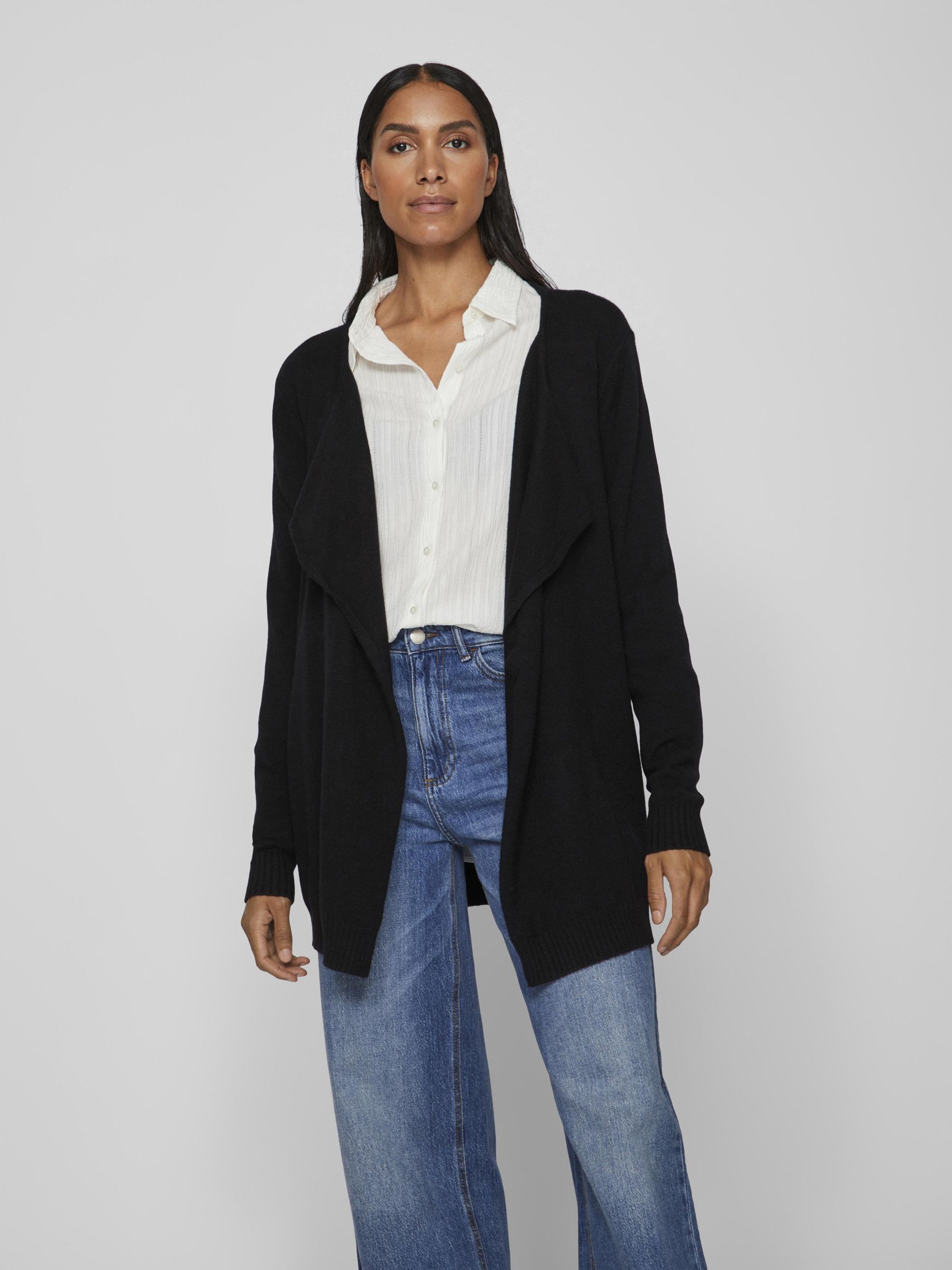 Black flyaway cardigan store