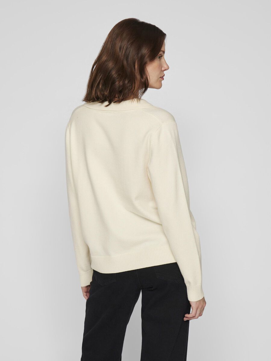 VILA POLO PULL EN MAILLE, Birch, highres - 14109861_Birch_004.jpg