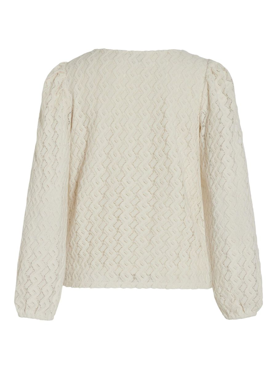 VILA V-NECK LONG SLEEVED TOP, Birch, highres - 14099604_Birch_002.jpg