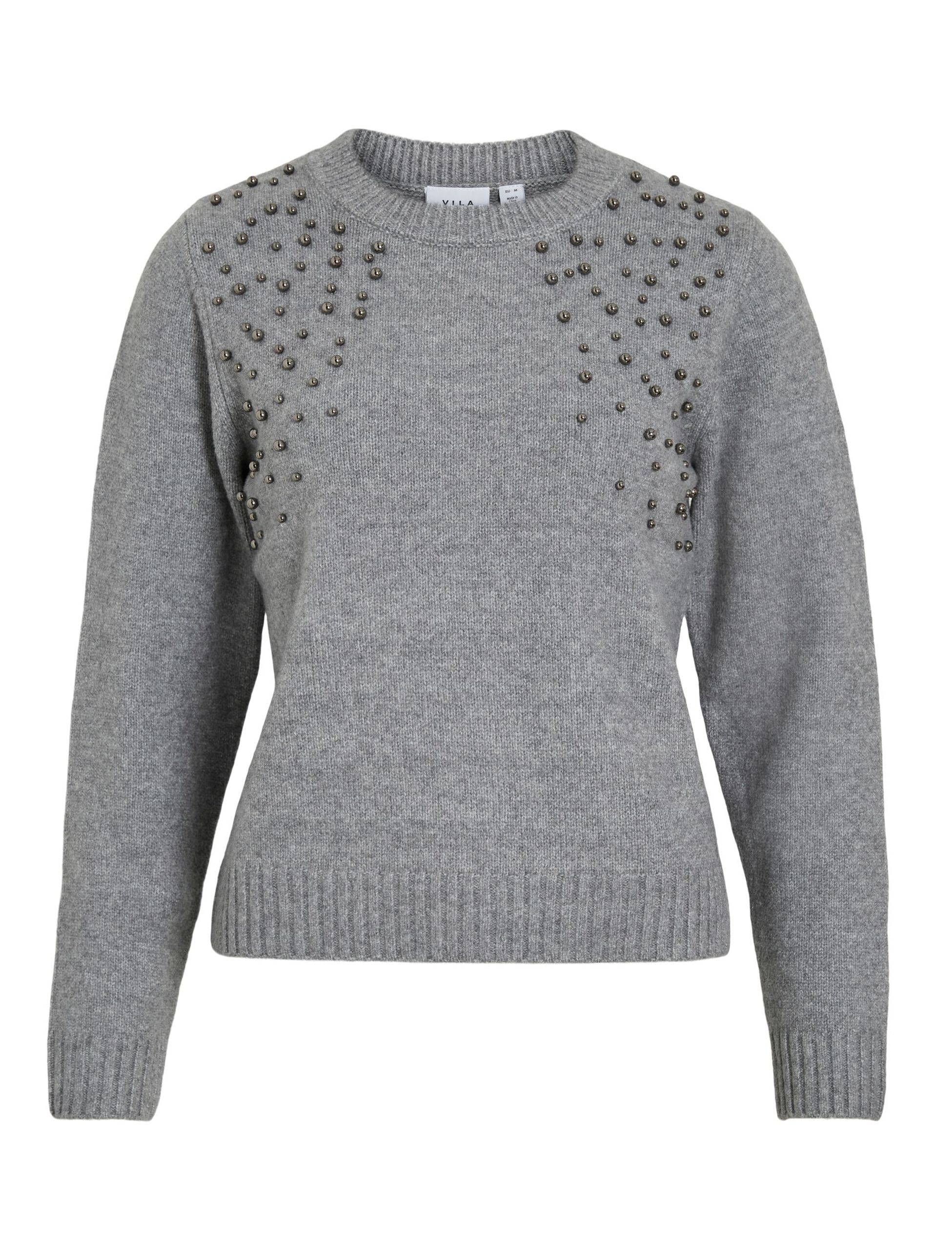 Carousel image - VILANIE CUELLO REDONDO JERSEY DE PUNTO, Medium Grey Melange | 5