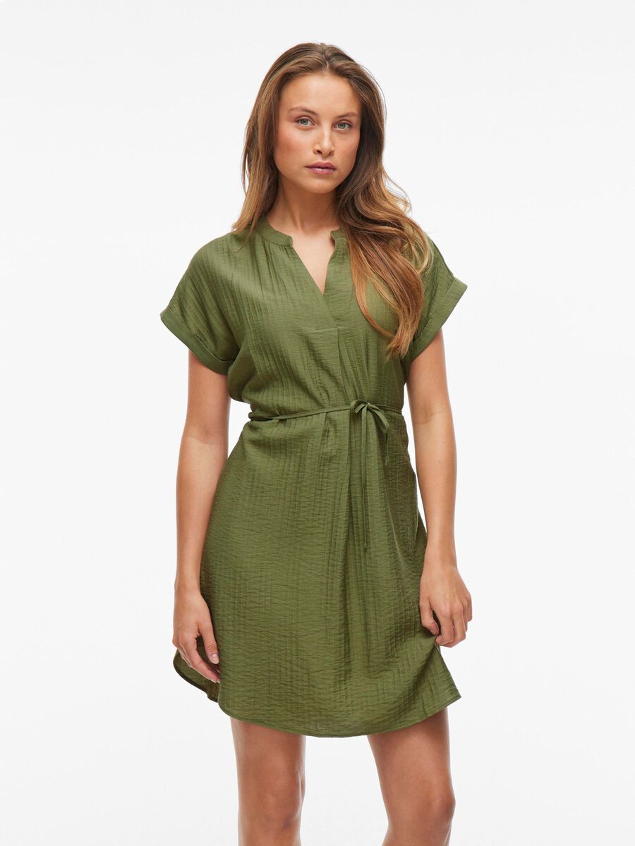 VILA KORTÄRMAD KORT KLÄNNING, Capulet Olive, highres - 14101673_CapuletOlive_003.jpg