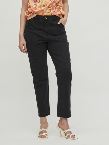 Vila TASCHEN HIGH WAIST JEANS, Black Denim, highres - 14076380_BlackDenim_003.jpg