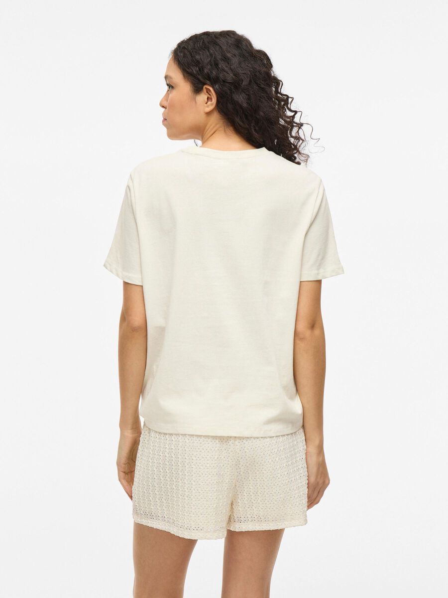 VILA ROUND NECK SHORT SLEEVED TOP, Birch, highres - 14104777_Birch_1184863_004.jpg