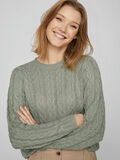 Vila CABLE KNITTED PULLOVER, Green Milieu, highres - 14080488_GreenMilieu_006.jpg