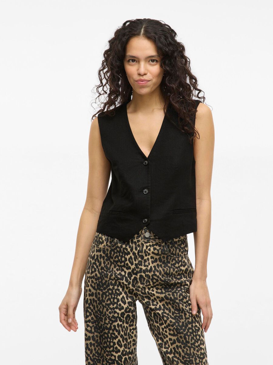 VILA VIJOLANDA TAILORED WAISTCOAT, Black, highres - 14109809_Black_003.jpg