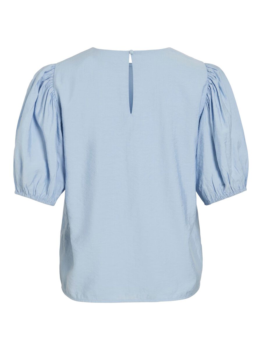 VILA VIALINIA ROUND NECK SHORT SLEEVED TOP, Kentucky Blue, highres - 14106829_KentuckyBlue_002.jpg