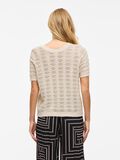 VILA VICOBY SHORT SLEEVED KNITTED TOP, Birch, highres - 14107039_Birch_004.jpg