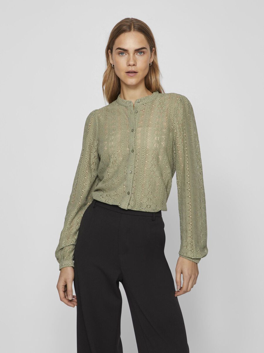 VILA VICHIKKA BLONDE SKJORTE, Oil Green, highres - 14082977_OilGreen_003.jpg