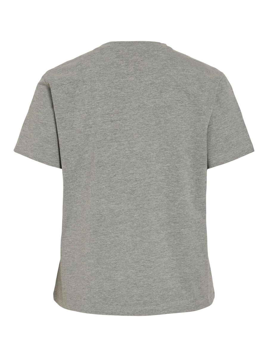 VILA VINORA RUND HALS T-SKJORTE, Medium Grey Melange, highres - 14103448_MediumGreyMelange_1209173_002.jpg
