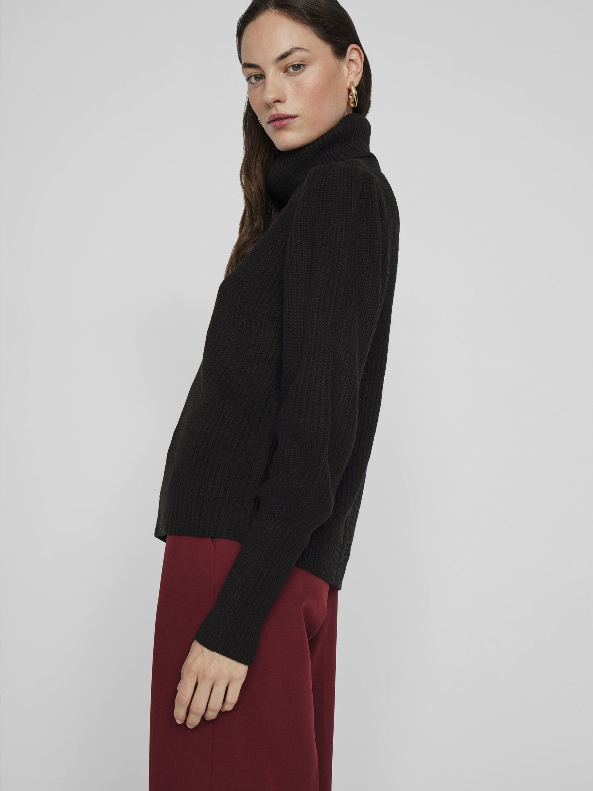 Carousel image - TURTLENECK KNITTED PULLOVER, Black | 3