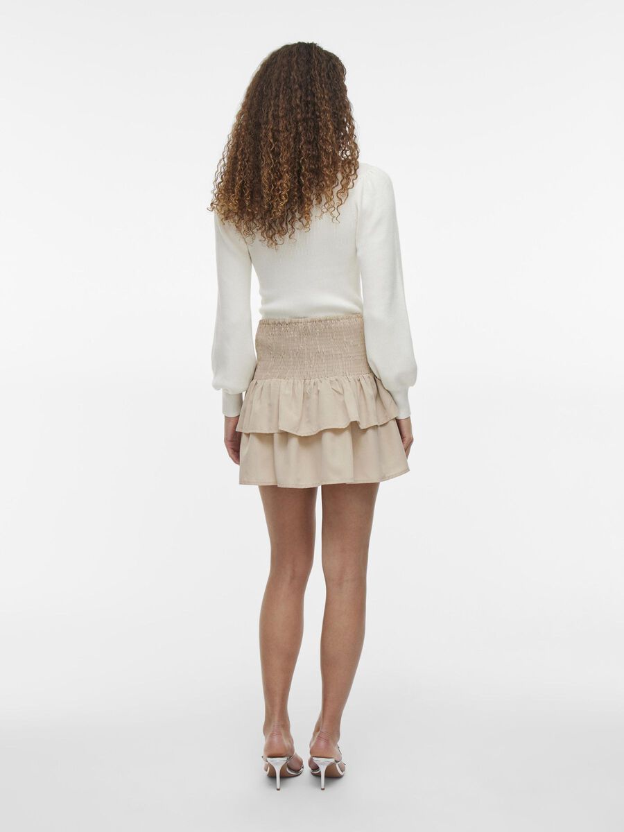 VILA TAILLE HAUTE MINI-JUPE, Simply Taupe, highres - 14108329_SimplyTaupe_004.jpg