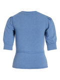 Vila RIBBED SHORT SLEEVED TOP, Federal Blue, highres - 14079537_FederalBlue_002.jpg