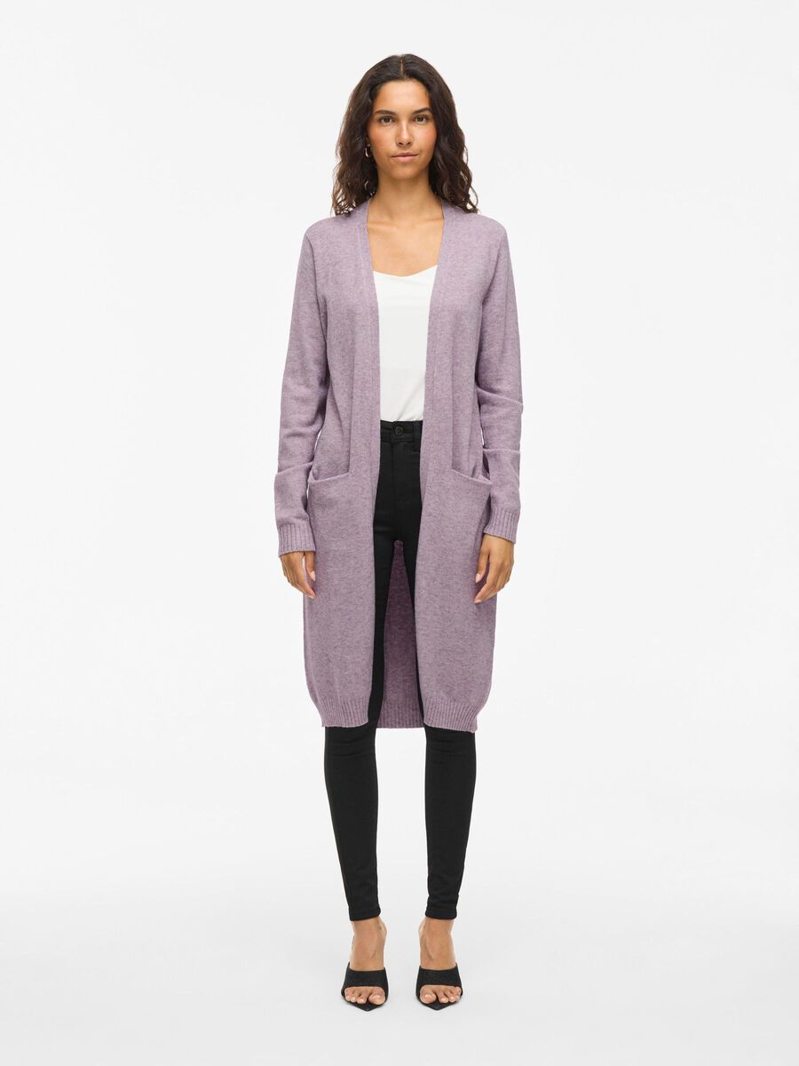 VILA VIRIL LONG KNITTED CARDIGAN, Toadstool, highres - 14042770_Toadstool_972272_003.jpg