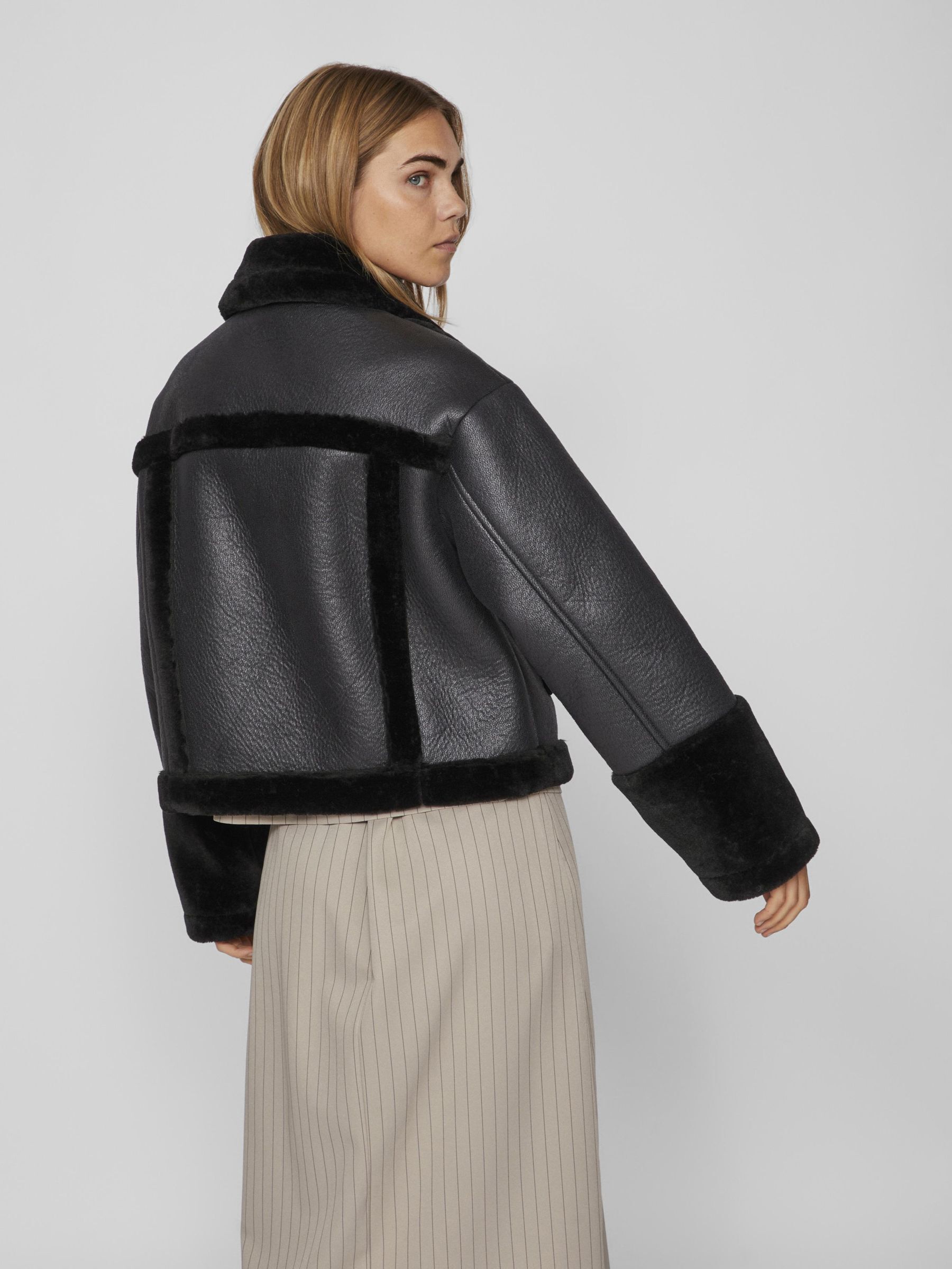 Vila faux fur jacket shop