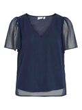 Product image thumbnail - VIFALIA V-NECK SHORT SLEEVED TOP, Navy Blazer | 5
