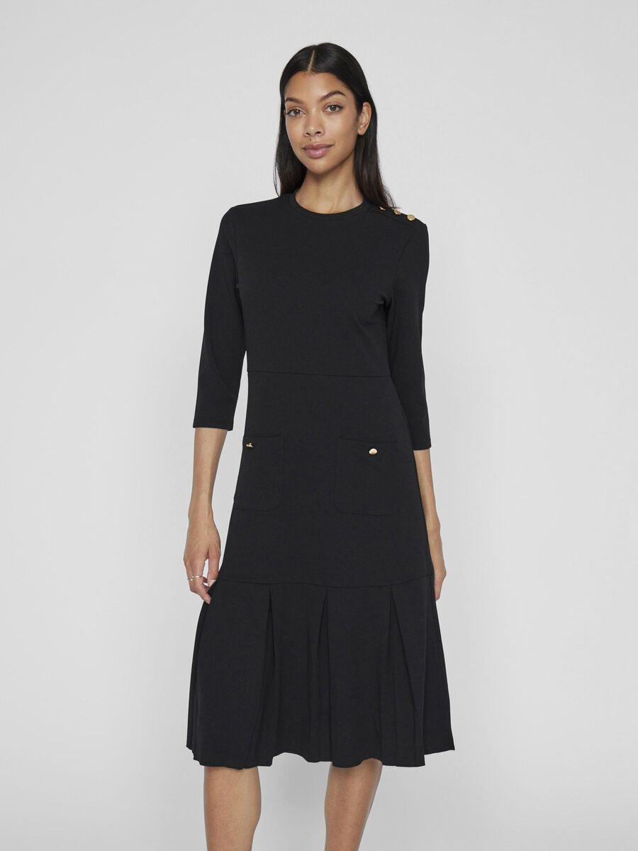 VILA 3/4-MOUWEN MIDI JURK, Black, highres - 14109872_Black_003.jpg
