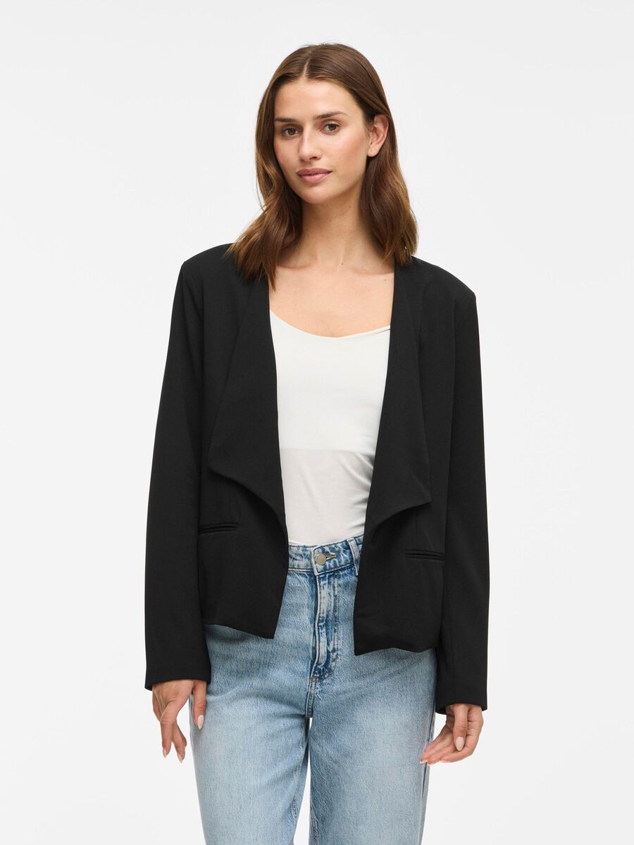 VILA VICLUA OPEN BLAZER, Black Beauty, highres - 14105326_BlackBeauty_003.jpg